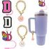 English Letter Butterfly Dust-proof Straw Cap Pendant Set for tumbler, Tumbler set Accessories